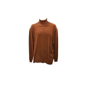 MEN'S BAGAZIO LONG SLEEVE RUST 100% ACRYLIC TURTLENECK SWEATER. 2102Y5